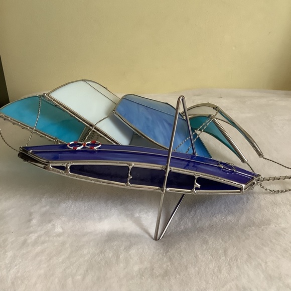 Leaded Glass Sailboat - Picture 7 of 9
